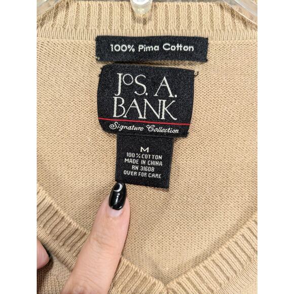 Jos. A. Bank Signature Collection Men’s Medium V-Neck Sweater – 100% Pima Cotton - Picture 3 of 4